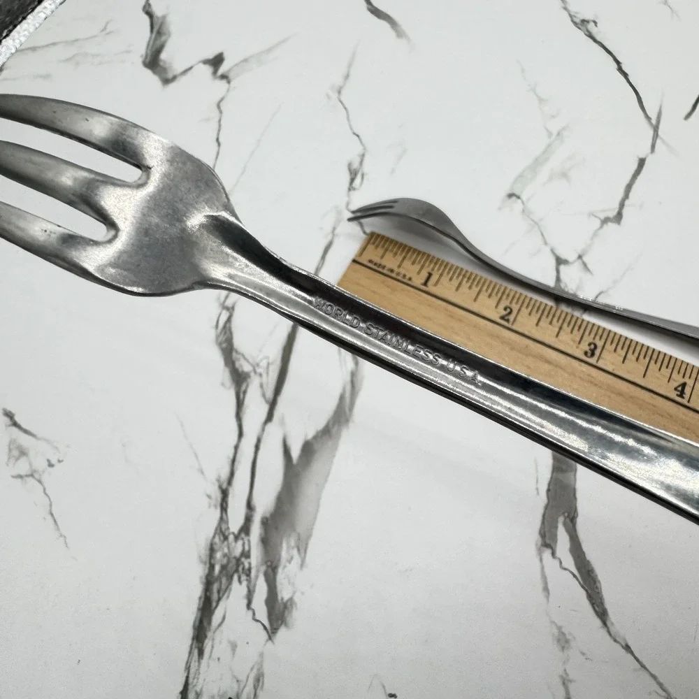 Stainless Cocktail Seafood Forks Flatware‎ Vintage Mixed Lot of 5 MCM